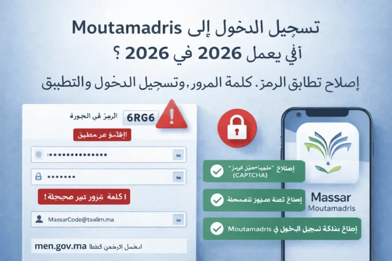 تسجيل الدخول إلى Moutamadris 2026